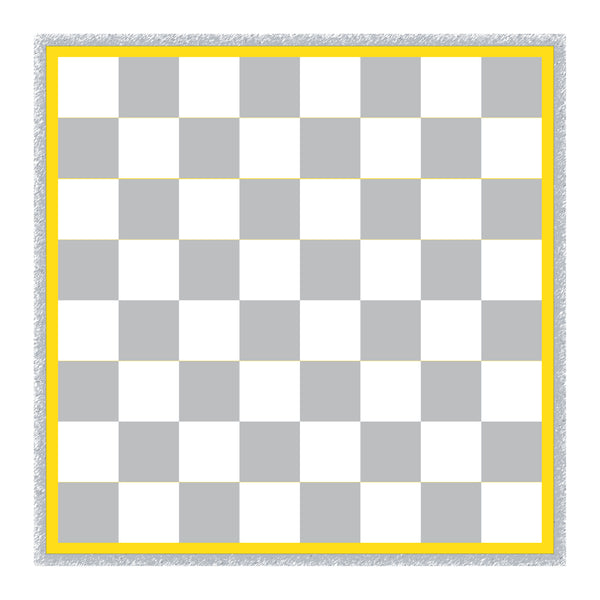 Preform Thermoplastic Chess Board White Panels Yellow Border